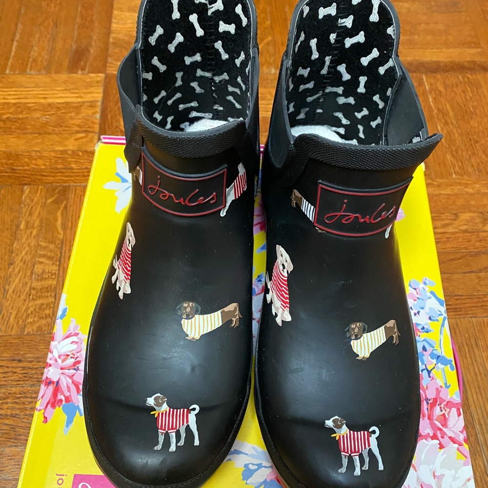 Joules dark navy Rain Boots with Dog Print